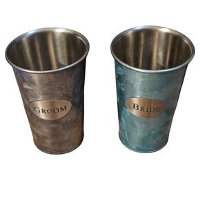 Towle‎ Living Bride & Groom Double Walled Stainless Steel Tumblers Wedding Gift